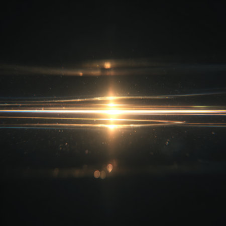An abstract representation of bright light rays with soft glows and reflections, creating a mesmerizing backdrop ideal for creative projects and artistic ventures.の素材