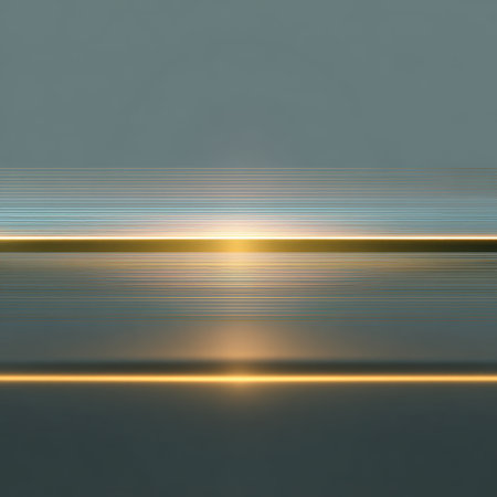 Stunning abstract image featuring horizontal lines and a soft glowing light that creates a serene atmosphere, ideal for use in art and design projects.の素材