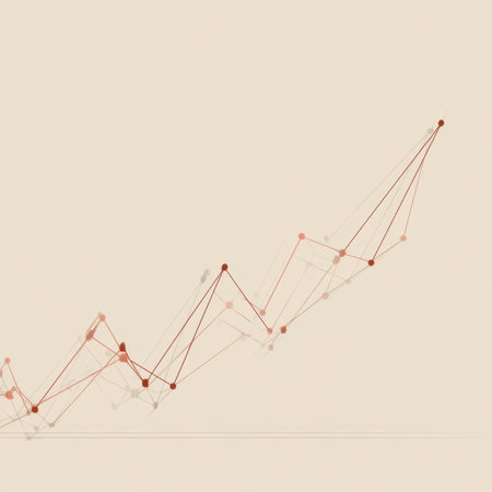 An abstract representation of line graphs showcasing growth and fluctuations in data trends. Ideal for business presentations, marketing materials, and financial analysis visuals.の素材