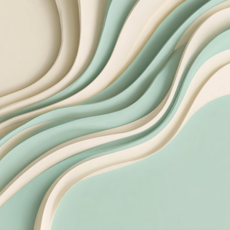 This abstract image features smooth, flowing waves of soft earthy tones, ideal for use in modern design projects and artistic backgrounds, evoking calm and tranquility.の素材