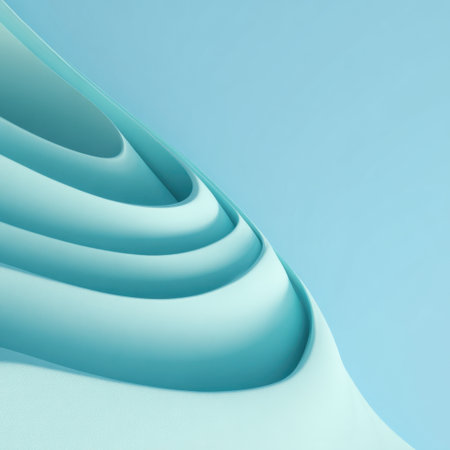 A tranquil abstract background featuring soft blue and teal waves that create a serene and modern aesthetic suitable for various design projects.の素材