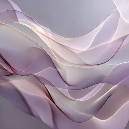 A captivating abstract image featuring soft pastel waves that flow seamlessly, creating an ethereal and tranquil atmosphere perfect for artistic projects or elegant backgrounds.の素材