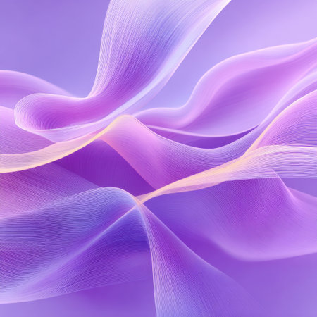 Captivating abstract image featuring soft waves in purple and pink hues. Perfect for design projects needing a dreamy and elegant background. Ideal for art and creative inspiration.の素材