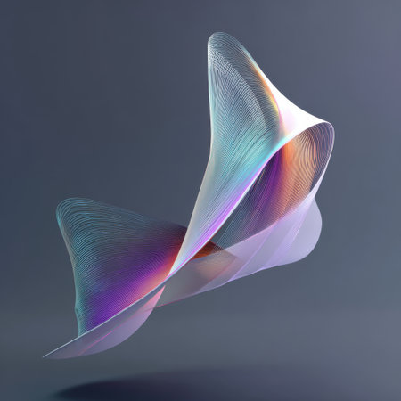 Captivating abstract composition featuring colorful flowing shapes against a dark backdrop, perfect for modern design and artistic projects, evoking energy and creativity.の素材