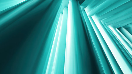 This captivating abstract image showcases smooth lines and turquoise hues, evoking a sense of modern design with depth and motion. Perfect for creative projects.の素材