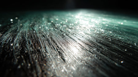 A close-up view of a textured surface embellished with sparkling water droplets and reflective elements, creating an abstract and serene atmosphere perfect for various design projects.の素材