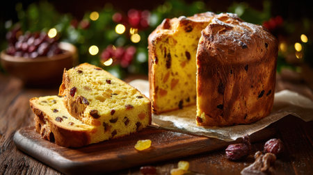 A mouth-watering festive bread featuring vibrant colors, ideal for holiday gatherings. This delicious treat combines dried fruits and nuts, perfect for sharing.の素材