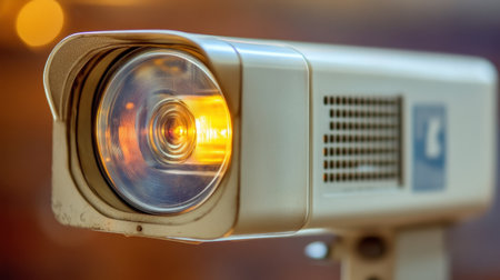 This image features a vintage camera flash in a close-up view, showcasing warm illumination and intricate design, perfect for photography enthusiasts seeking artistic details.の素材