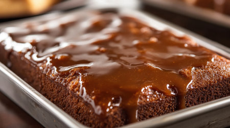 A beautifully baked cake topped with rich caramel sauce, ideal for celebrations and gatherings. Capture the essence of sweetness and indulgence in your dessert offerings.の素材