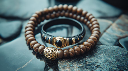 Discover the intricate details of these stunning beaded bracelets, perfect for adding a touch of elegance to any outfit. Ideal for fashion enthusiasts and jewelry lovers.の素材