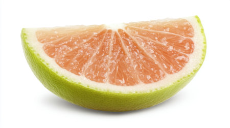 A vibrant, fresh slice of grapefruit showcasing its juicy interior. Ideal for recipes, healthy meals, and beverage ideas, this fruit slice adds a refreshing touch to any dish.の素材