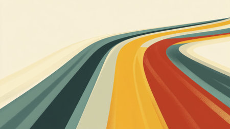 An artistic representation of curved lines in warm and soft pastel hues. This image is ideal for backgrounds in various design projects, conveying fluidity and creativity.の素材