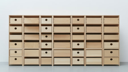 A stylish wooden storage unit featuring multiple drawers perfect for organizing items in any setting, introducing a blend of functionality and modern aesthetics to your space.の素材