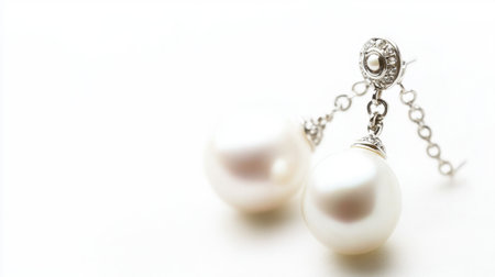 Discover the allure of these exquisite pearl earrings, featuring lustrous pearls and elegant silver accents, ideal for adding a touch of glamour to any outfit.の素材