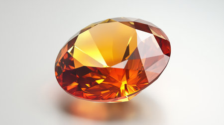 This image captures a dazzling orange gemstone glistening from various angles, emphasizing its beauty, clarity, and intricate craftsmanship, perfect for luxury-themed projects.の素材