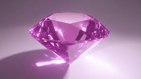 Stunning pink diamond gemstone with a brilliant cut and exquisite facets. Ideal for use in jewelry designs, artistic projects, or elegant backgrounds.の素材