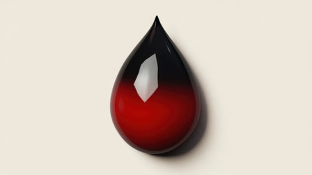 Glossy red and black drop captures attention with its vivid colors and smooth surface. Perfect for abstract art or creative design projects in various topics.の素材