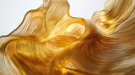 This stunning image captures the delicate flow of golden hair, creating an ethereal feel with soft light and elegant curves, perfect for themes of beauty and luxury.の素材