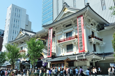 Japanese tradiional theater kabukizaのeditorial素材