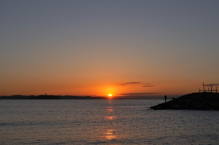 The seashore of sunrise timeの写真素材