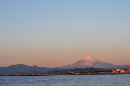 Mount Fuji of a morning glowの写真素材