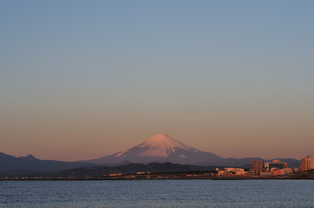 Mount Fuji of a morning glowの写真素材