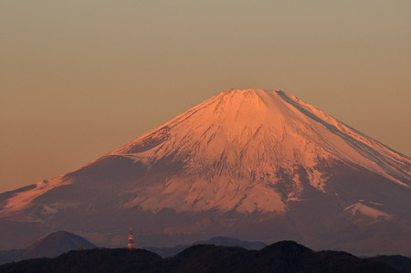 Mount Fuji of a morning glowの写真素材