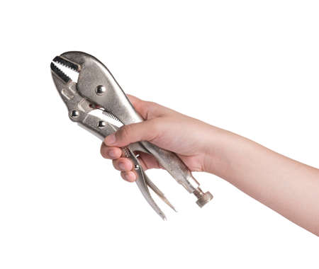 hand holding Spannerの写真素材