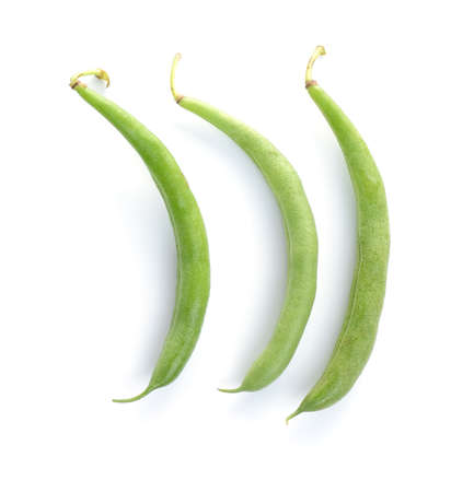 Green beans isolate on whiteの写真素材