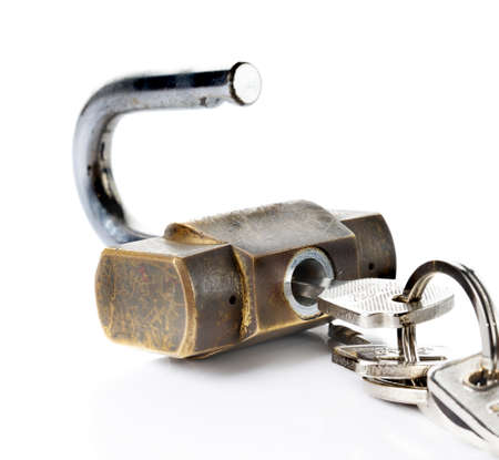 Old lock isilate on white