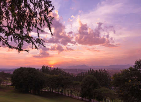 sunset ,Lampang Thailandの写真素材