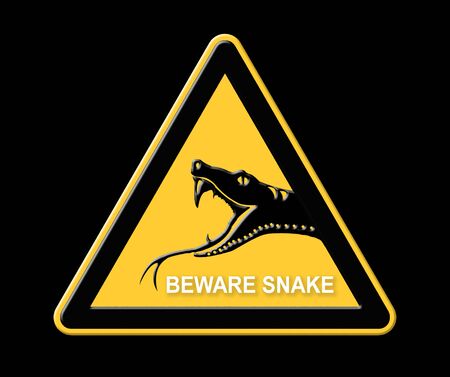 Snake on Road Signの写真素材