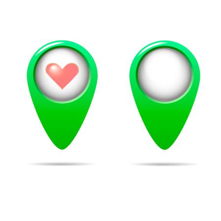 Set of colorful pins Vector love is のイラスト素材