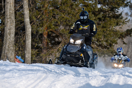 Khabarovsk, Russian - February 16, 2016 : snowmobiles in the competition winter sprint 2014のeditorial素材