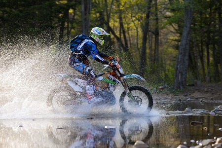 Vladivostok, Russia - may 1, 2014: motorcycle,  ktm Enduro   go off-roading in five-day race Russian...