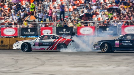 Khabarovsk Russia Jul 10, 2016 : Russian Drift Series Stage 4 RDS Vostok 2016のeditorial素材