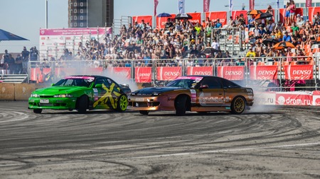 Khabarovsk Russia Jul 10, 2016 : Russian Drift Series Stage 4 RDS Vostok 2016のeditorial素材