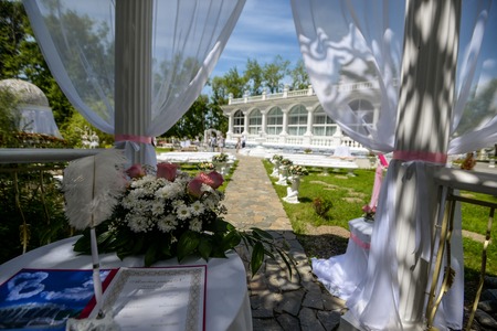 Khabarovsk, Russia - June 26: design of the Palace of celebrations June 26. 2016 in Khabarosk. Russiaのeditorial素材