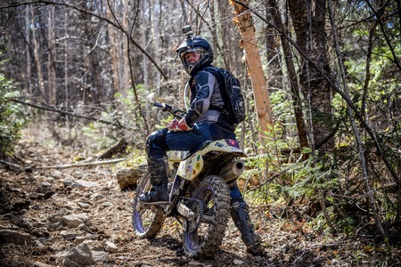 Khabarovsk, Russia - may 8: competitions hard Enduro Khekhtsirsky Ridge 8 may 2016 in Khabarovsk , Russiaのeditorial素材