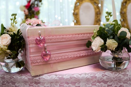 Wedding decoration ceremony Chandelier in the arch of flowersの写真素材