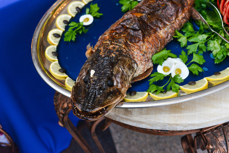 buffet table, Canape, sandwiches, snacks, holiday , sliced, glasses, celebration, new yearの写真素材