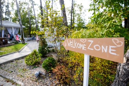 sign wedding receptionの写真素材