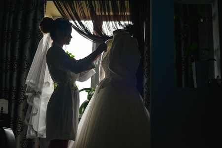 Bride in a beautiful wedding dress