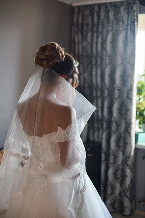Bride in a beautiful wedding dress