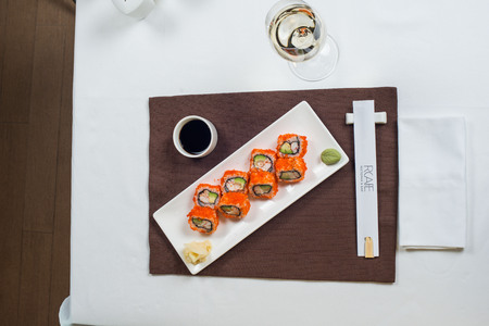 roll are served on the table withの写真素材