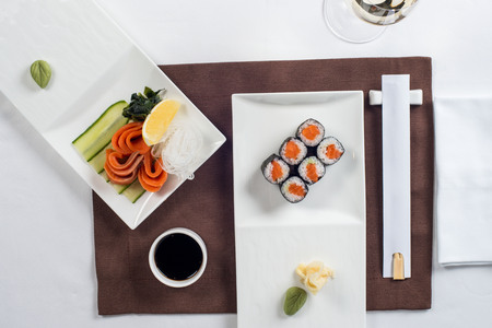 roll are served on the table withの写真素材