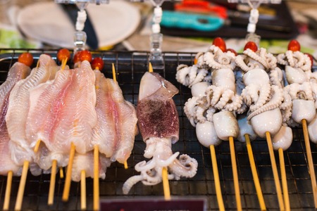 Street food at the market in Thailandの写真素材