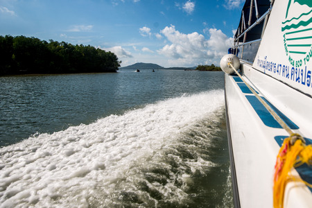 Port berth yacht and speedboat in phuketの写真素材