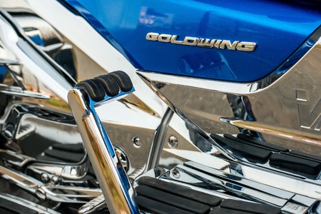 KHABAROVSK, RUSSIA - May 3, 2017: Honda Trake three-wheeled motorbike hand-assembled stands on flat ground in Khabarovsk on may 3, 2017のeditorial素材