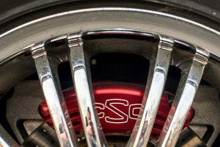 KHABAROVSK, RUSSIA - May 3, 2017: Honda Trake three-wheeled motorbike hand-assembled stands on flat ground in Khabarovsk on may 3, 2017のeditorial素材